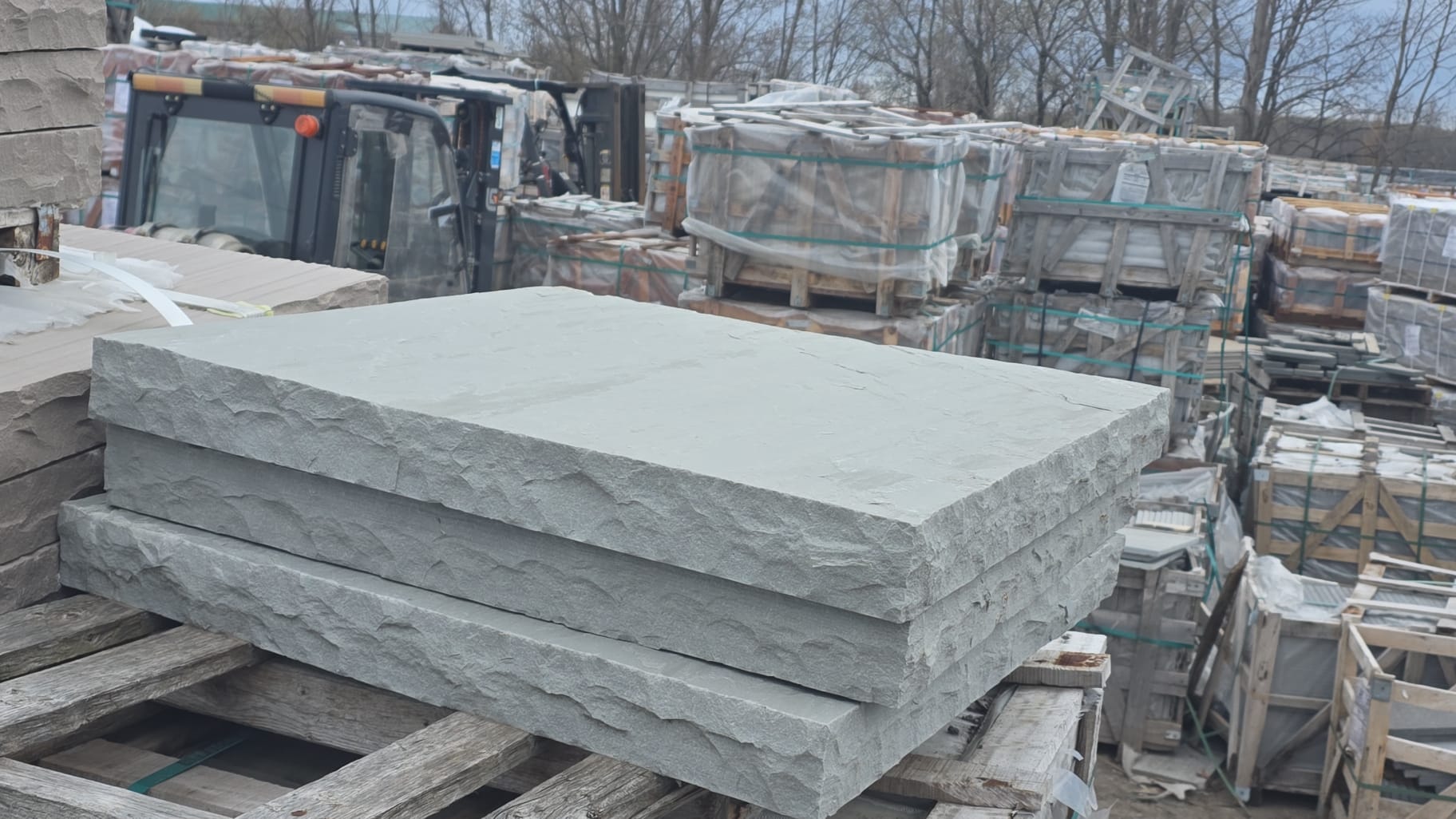 Dove grey natural stone pillar cap